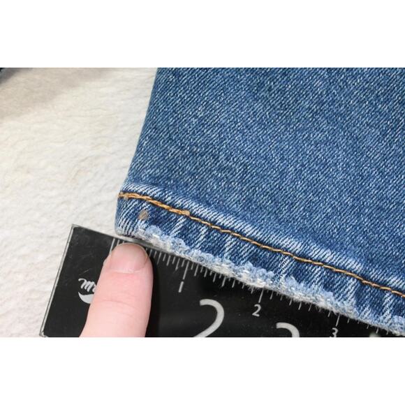 Levi's 505 Regular Fit Straight Stretch Rugged Denim Blue Jeans Mens Sz 50 x 30 - Picture 4 of 11